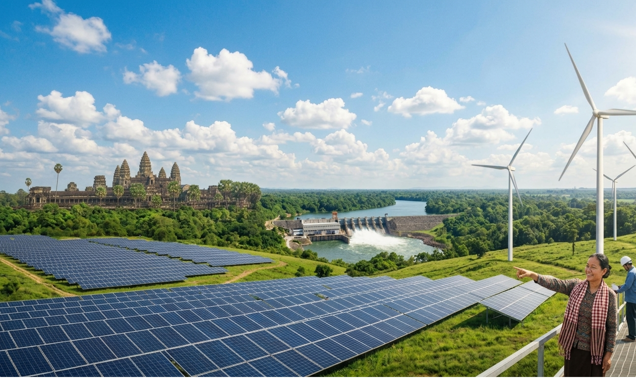 កម្ពុជាឆ្ពោះទៅរកថាមពលស្អាត ៧០% នៅឆ្នាំ២០៣០៖ គម្រោងថាមពលកកើតឡើងវិញធំៗកំពុងរីកចម្រើន