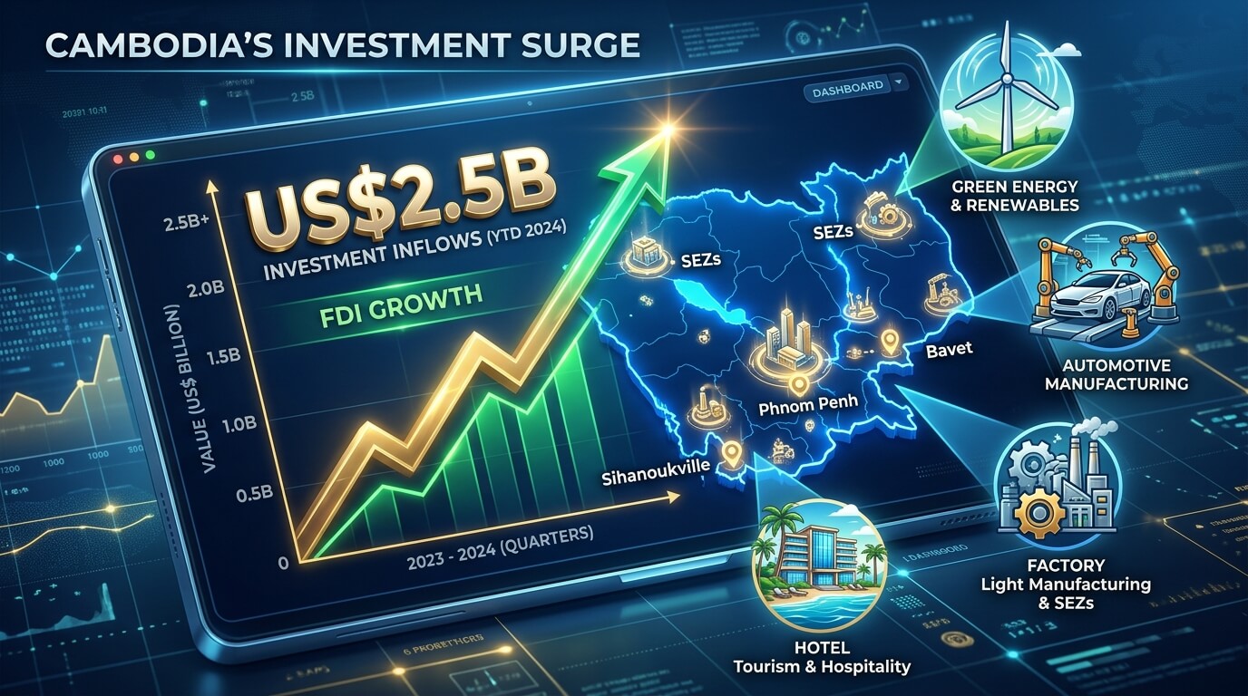 Cambodia’s Investment Surge in 2026: A Breakdown of US$2.5 Billion in New Projects